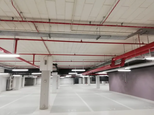 Instalacja tryskaczowa PPOŻ na parkingu podziemnym