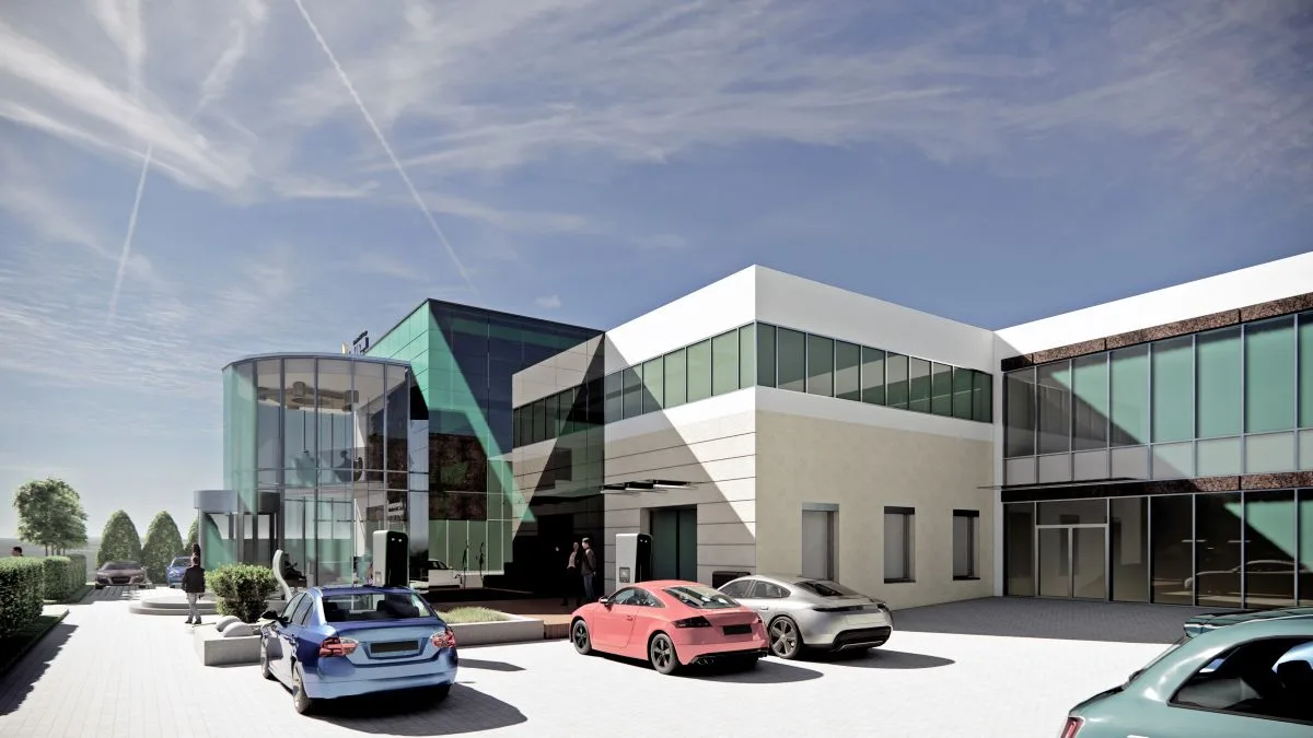 Modernizacja i rozbudowa biurowca ISCAR w Katowicach – wizualizacja inwestycji realizowanej przez VSYSTEM jako generalny wykonawca